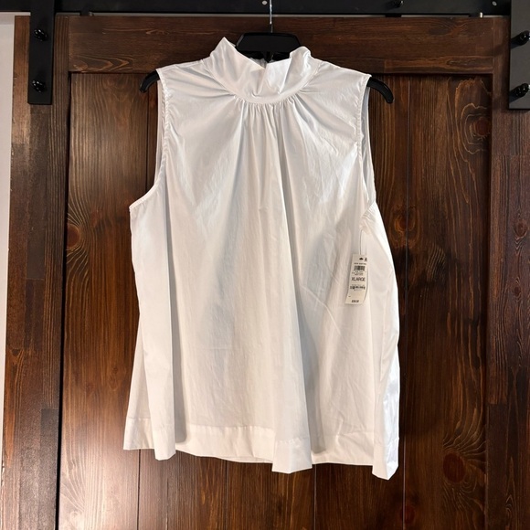 I.N.C. International Concepts Women's White Sleeveless Mock-Neck Blouse NWT - Picture 4 of 7